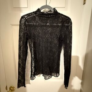 Anthropologie Black Lace Blouse